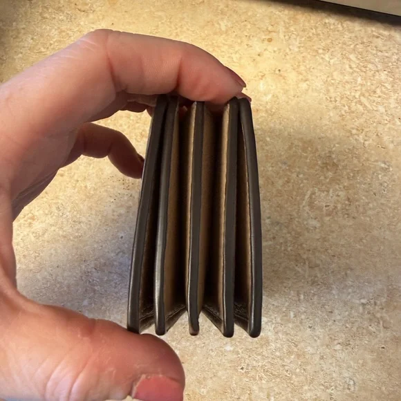 Coach Navy and Light Blue Leather Card Holder - Picture 5 of 5